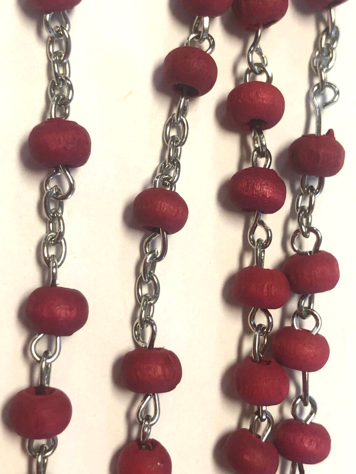 Holy Family Miniature Rose Scented Wood Bead Rosary in Glass 1 3/4" Bottle, New - Journeys of Faith
