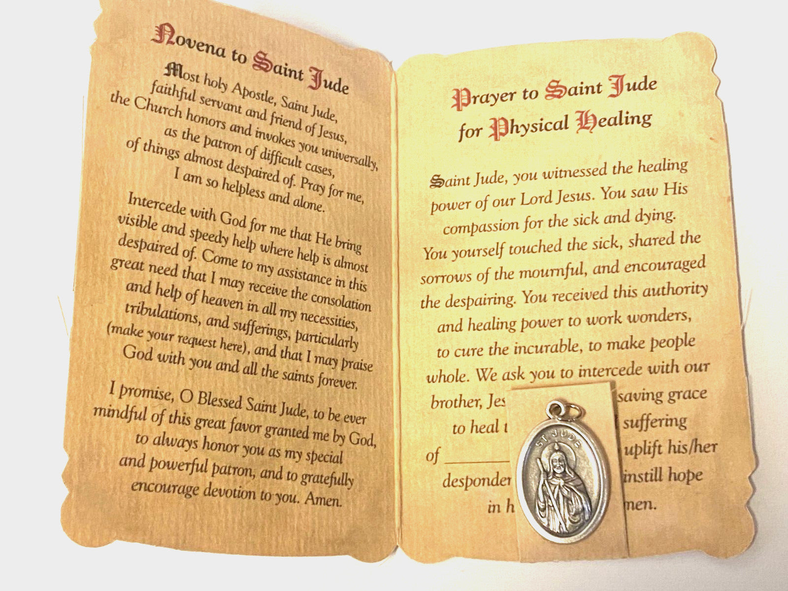 Saint Jude (Patron St of Difficult Situations) Prayer Card + Medal, New,#PCM-019 - Journeys of Faith