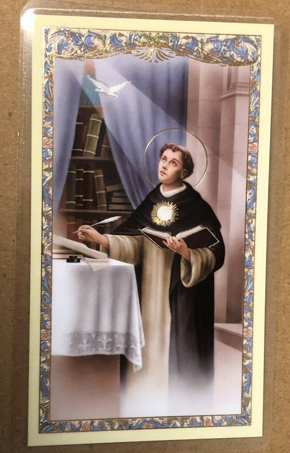 Saint Thomas Aquinas Laminated Student Prayer Card, New - Journeys of Faith