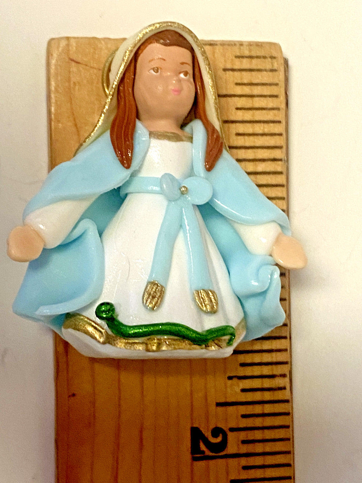 Our Lady of the Miraculous Medal Miniature 1.50" Statue, New From Colombia #L043