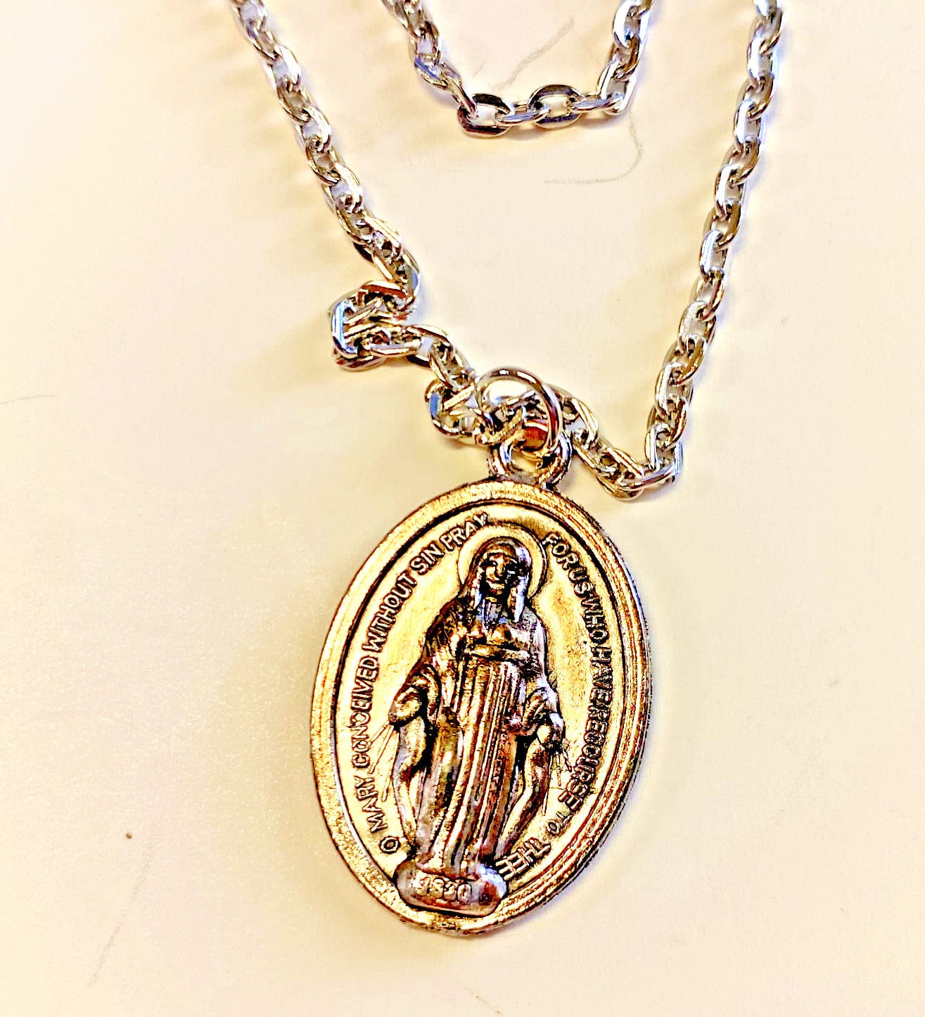 MIraculous Medal Pendant Necklace & Prayer Card, New #AB-281-R2 - Bob and Penny Lord Journeys of Faith