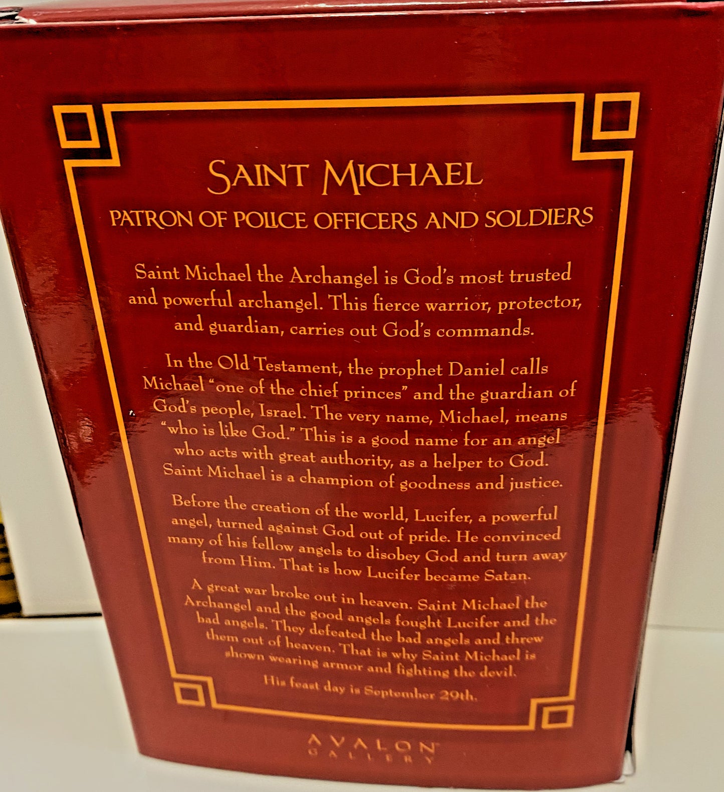 Saint Michael the Archangel 4-inch statue by Bob and Penny Lord, detailed Christian religious figure collectible.