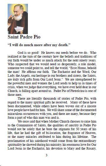Padre Pio Pamphlet/Minibook, by Bob and Penny Lord - Journeys of Faith