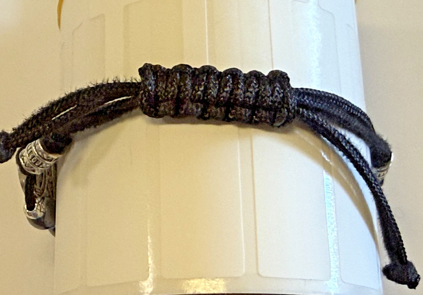 Saint Benedict Medal Hematite Rope Adjustable Bracelet, New #AB-344-R2