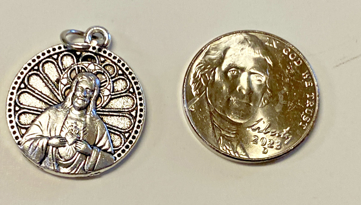 Sacred Heart of Jesus & Our Lady of Mount Carmel Medal, New #MD-021
