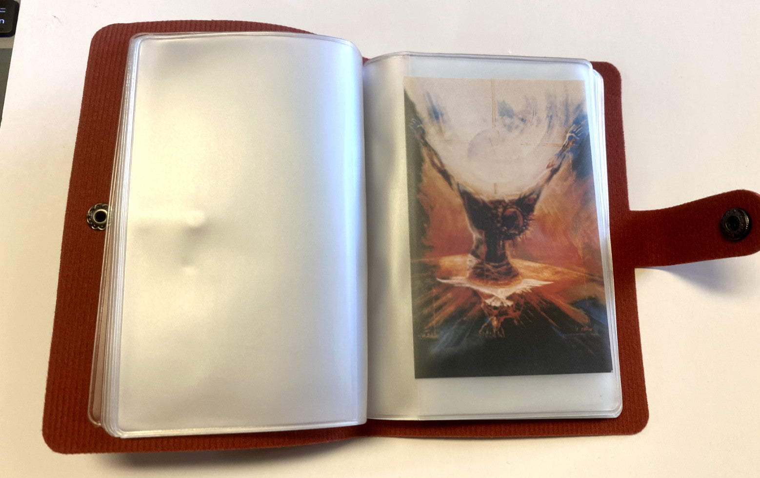Holy Card Holder 5.25"Maroon Booklet, New - Journeys of Faith