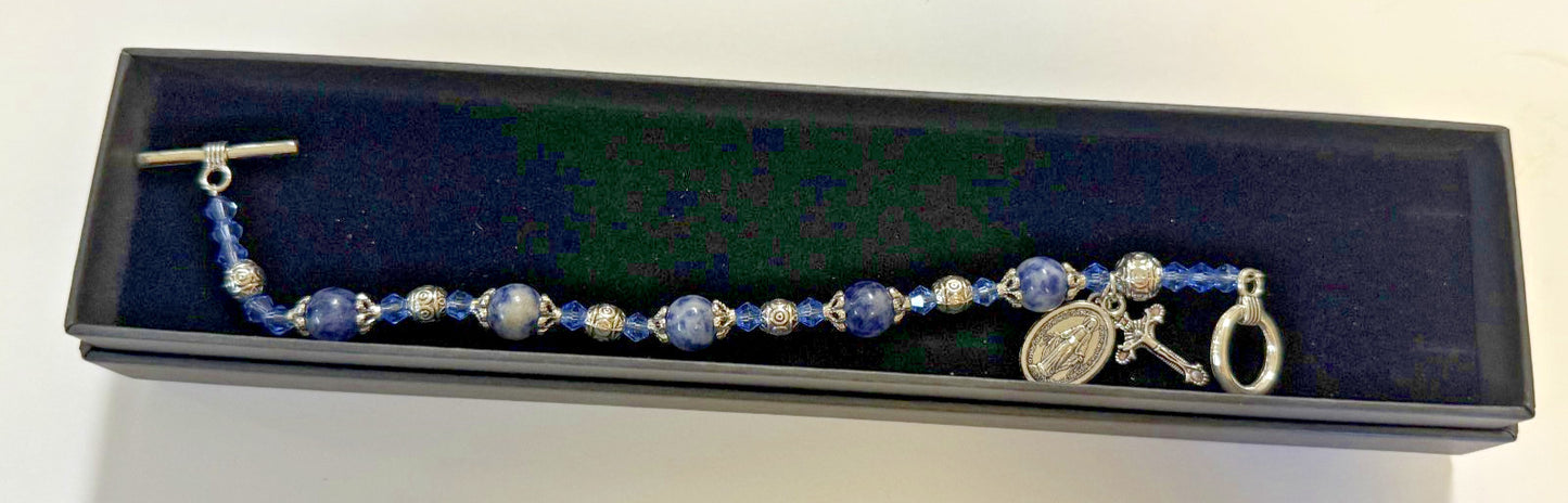 MIraculous Medal Cielo (Blue) Madonna del Parto Bracelet, New #AB-070-4 - Journeys of Faith
