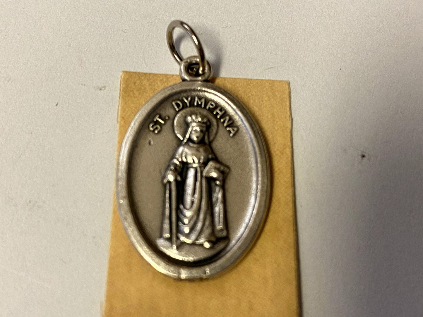 Saint Dymphna Prayer Card + Medal, New from Italy - Bob and Penny Lord