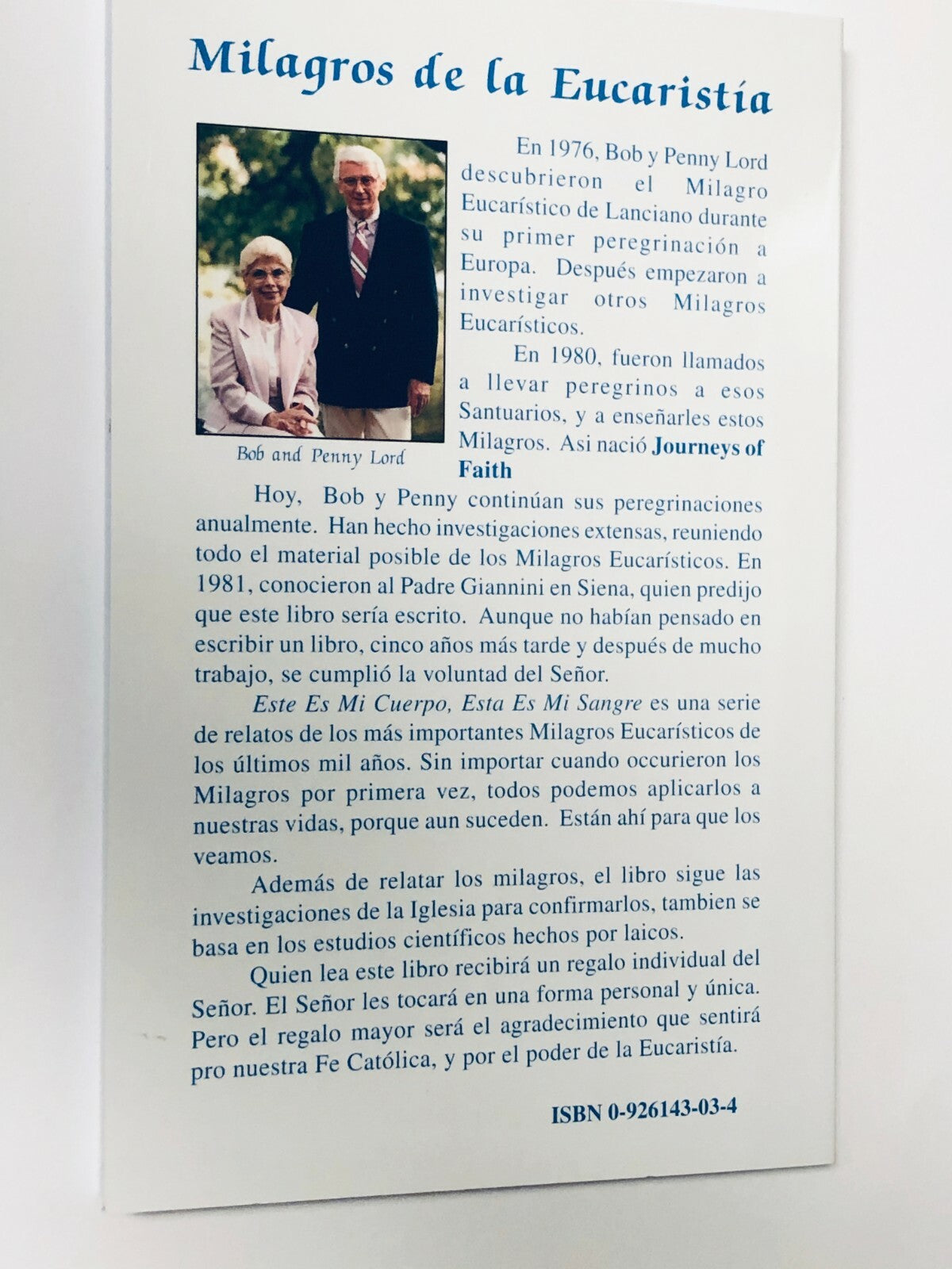 Este es Mi Cuerpo, Esta es Mi Sangre : Milagros de la Eucaristía Libro - Journeys of Faith