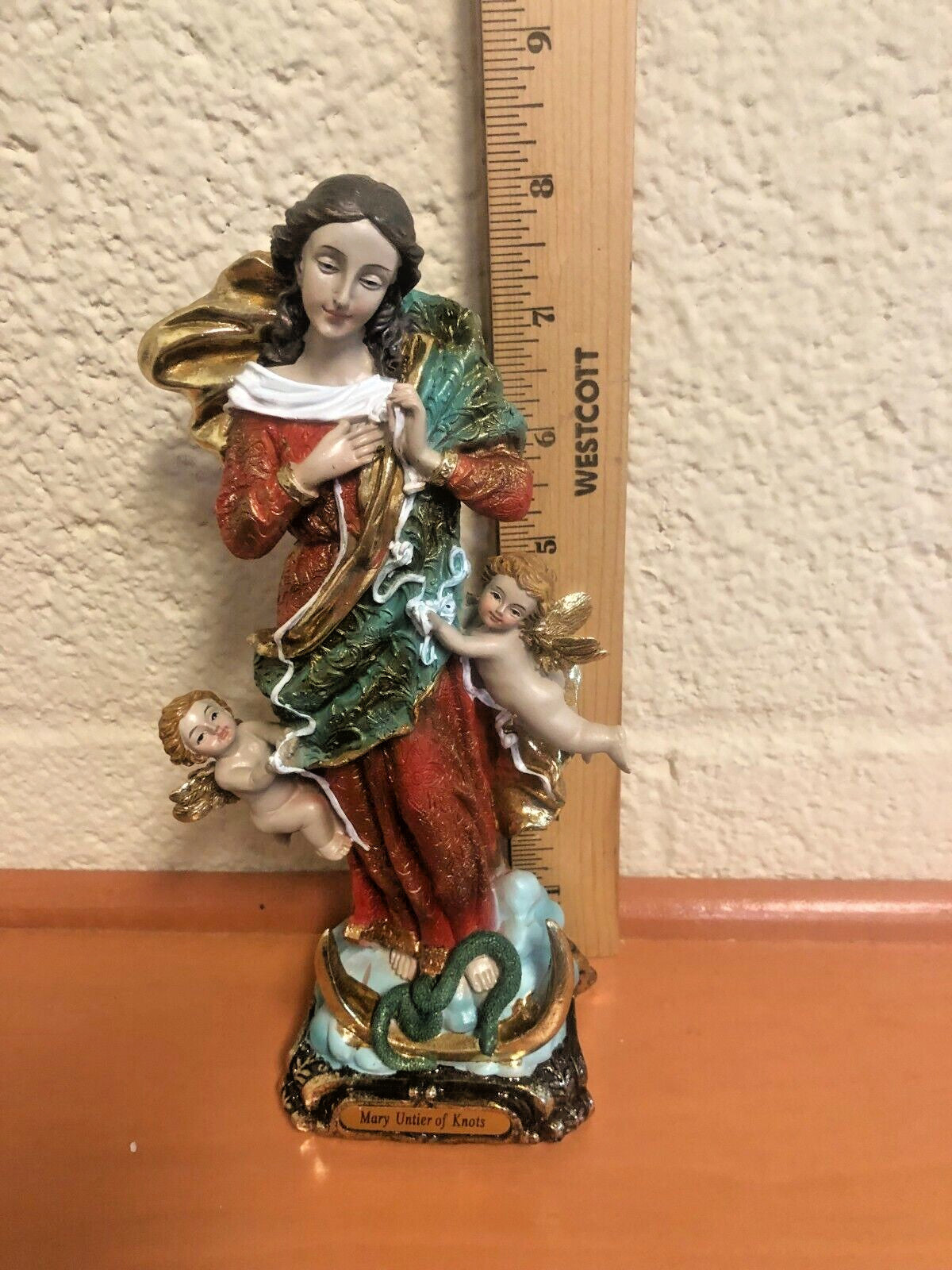 8-inch Our Lady Undoer of Knots statue by Bob and Penny Lord, religious Christian collectible figurine with detailed craftsmanship.