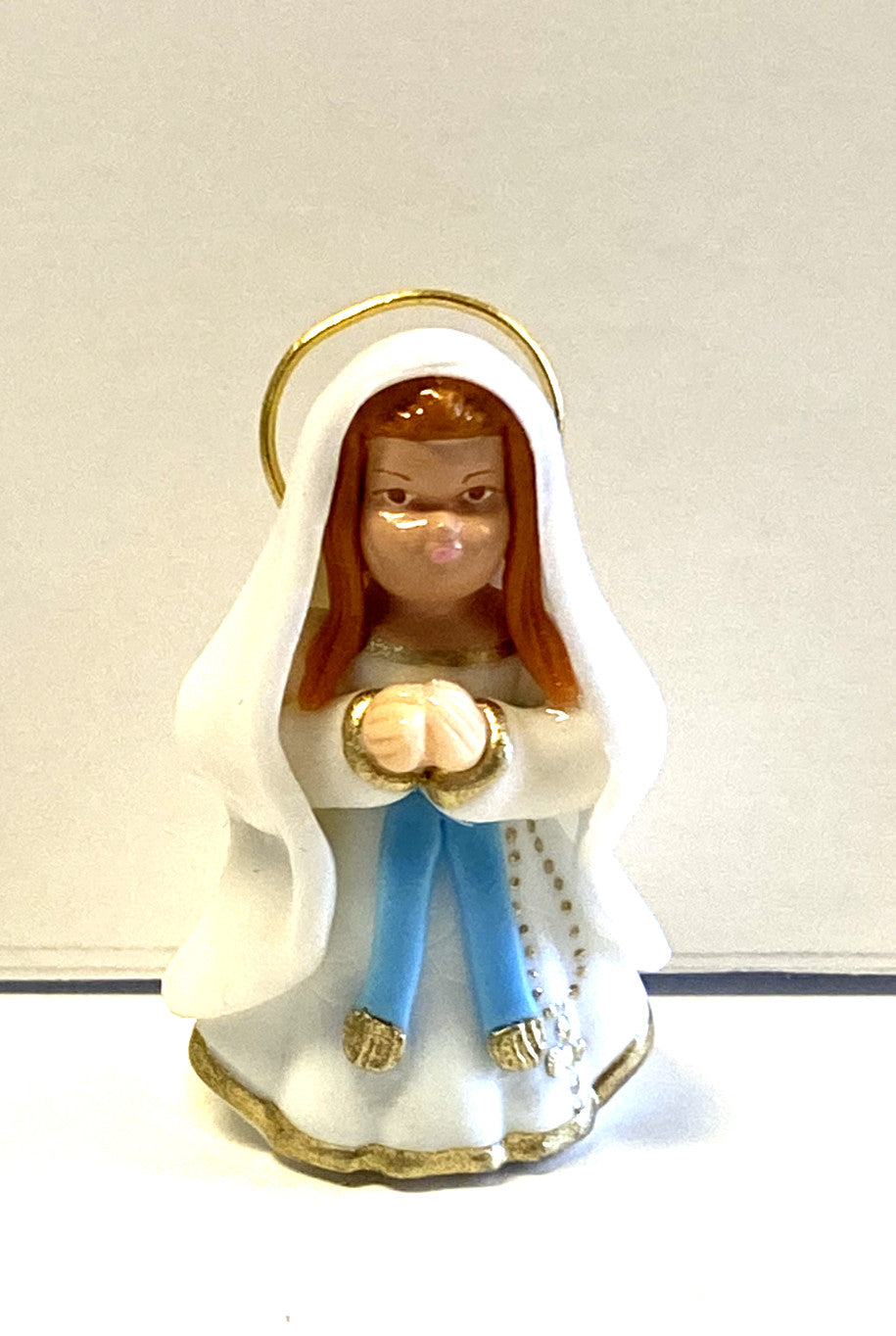 Our Lady of Lourdes Miniature 1.75" Statue, New from Colombia #053