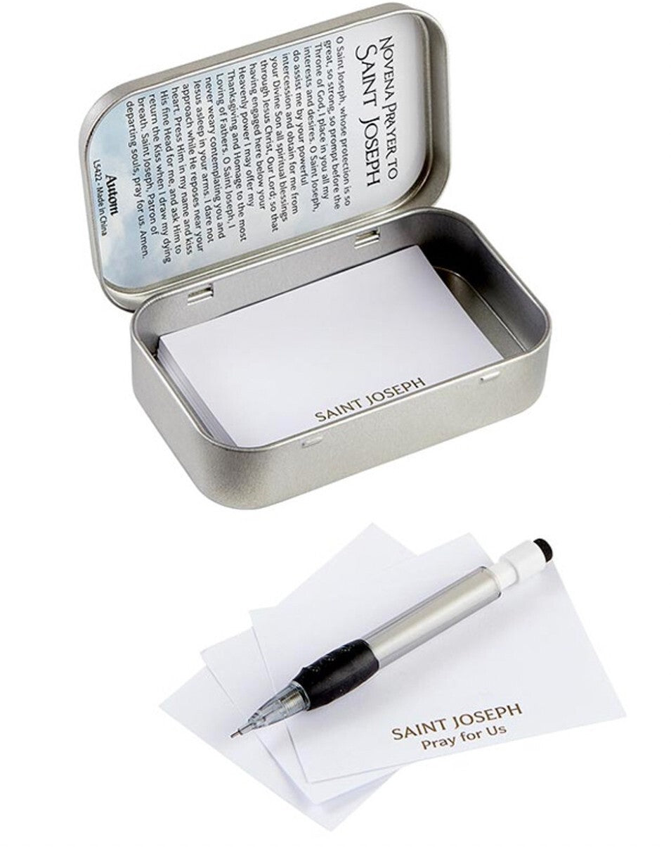 Saint Joseph Prayer Tin Box , New #AB-096