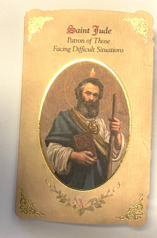 Saint Jude (Patron St of Difficult Situations) Prayer Card + Medal, New,#PCM-019 - Journeys of Faith
