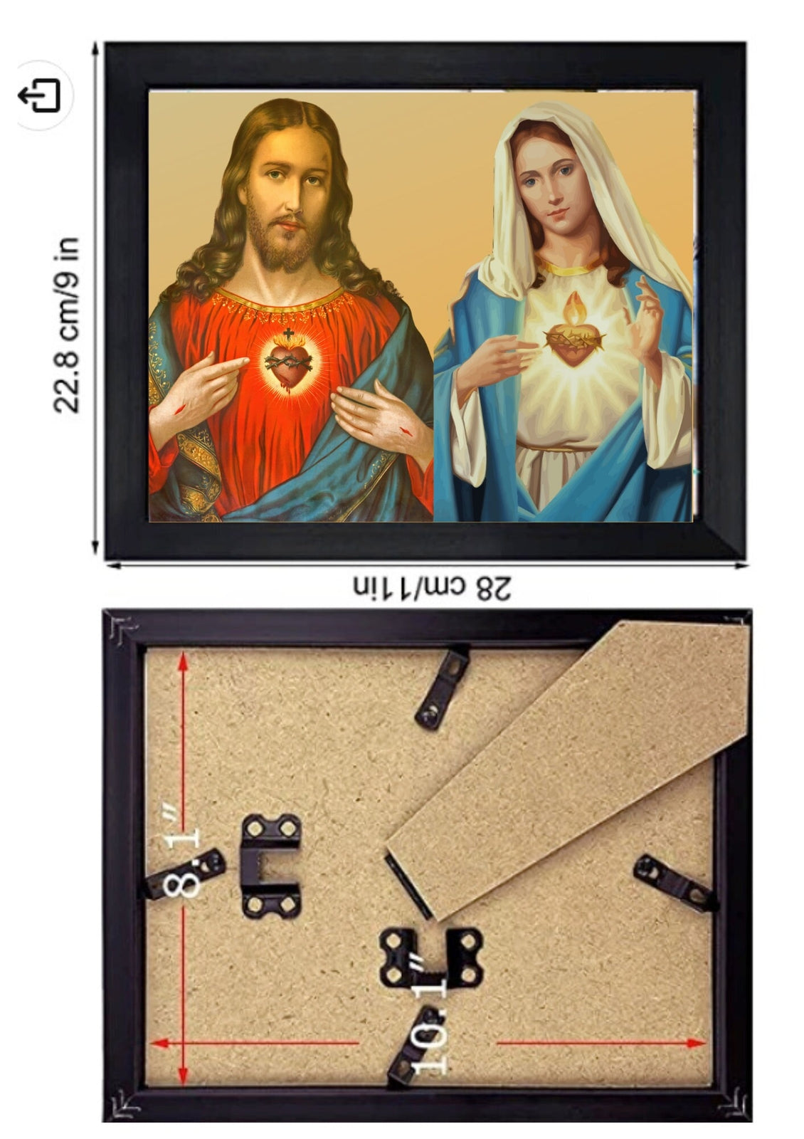 Sacred Heart of Jesus Immaculate Heart of Mary 8 by 10 Print - Journeys of Faith
