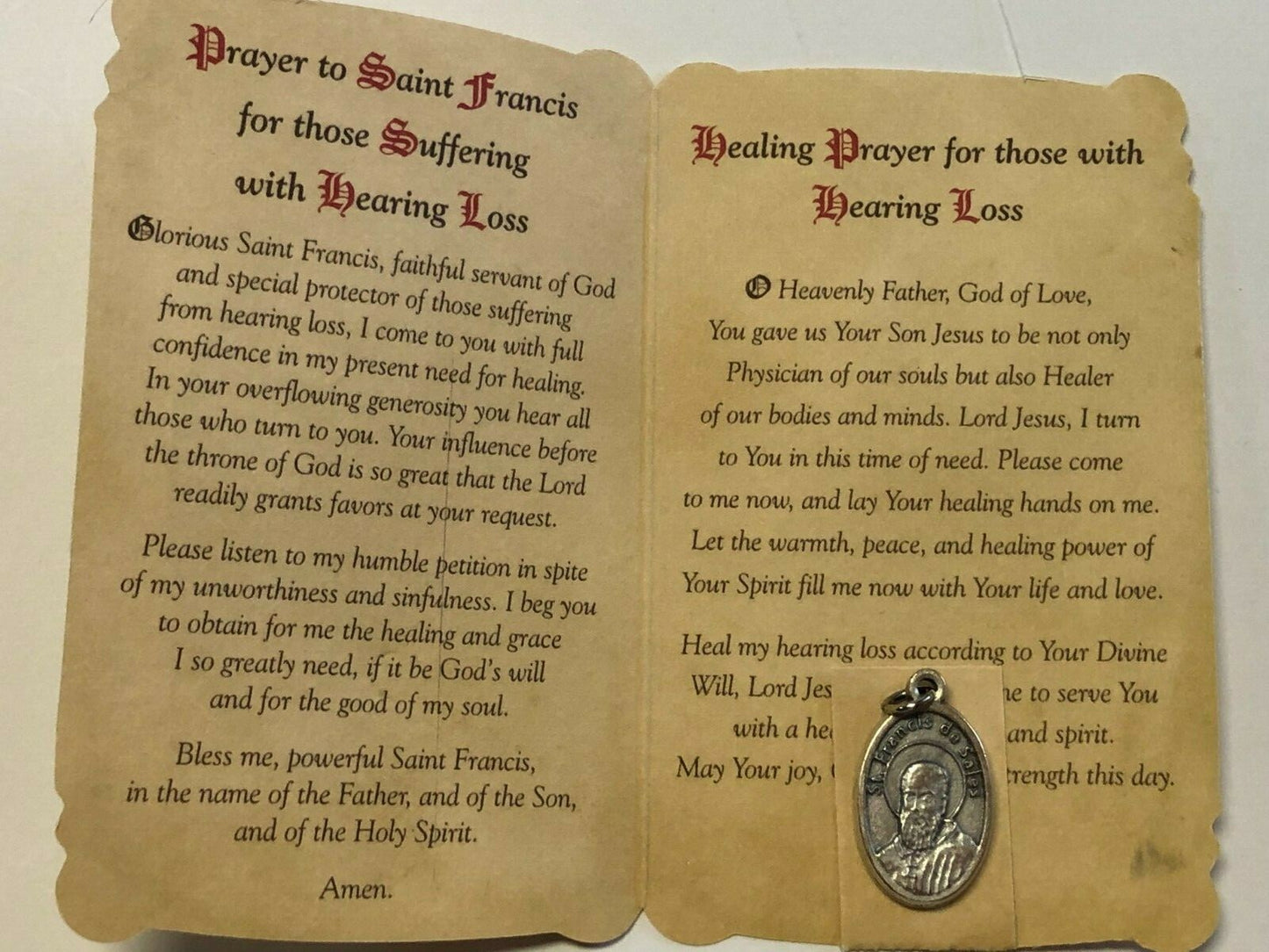Saint Francis de Sales Prayer Card + Medal, New