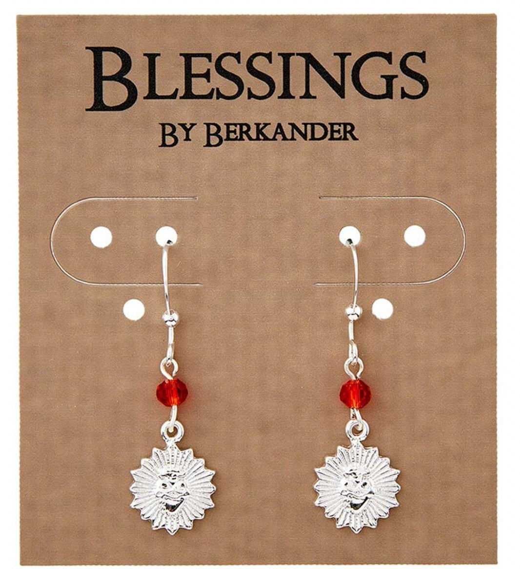 Sacred Heart Silver Plated Dangle Earrings, New #AB-072 - Journeys of Faith