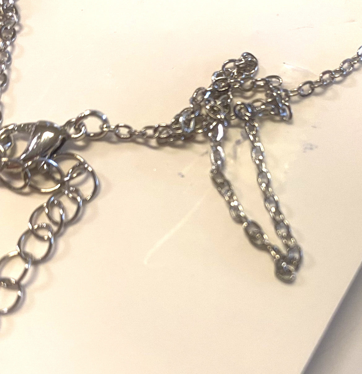 Silver 1" Crucifix Necklace with Faux Pearls, New #AB-353-R2 - Journeys of Faith