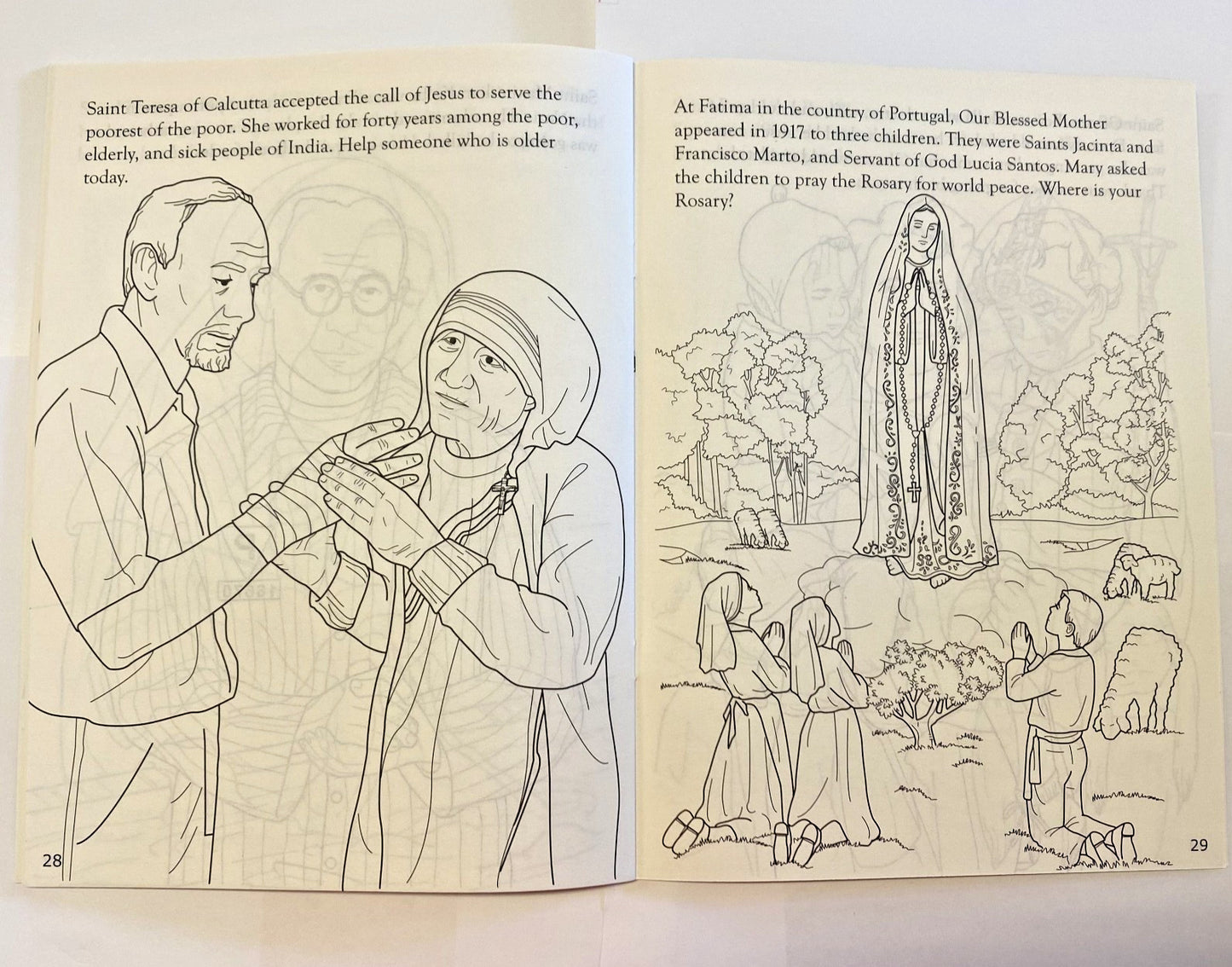 Catholic Saints Children's Coloring Book, New #AB-319-R2