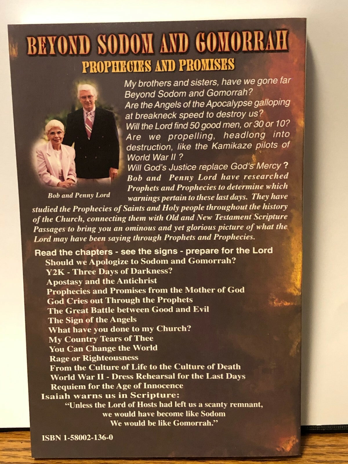 Beyond Sodom and Gomorrah, Prophecies and Promises Book, By Bob & Penny Lord - Journeys of Faith