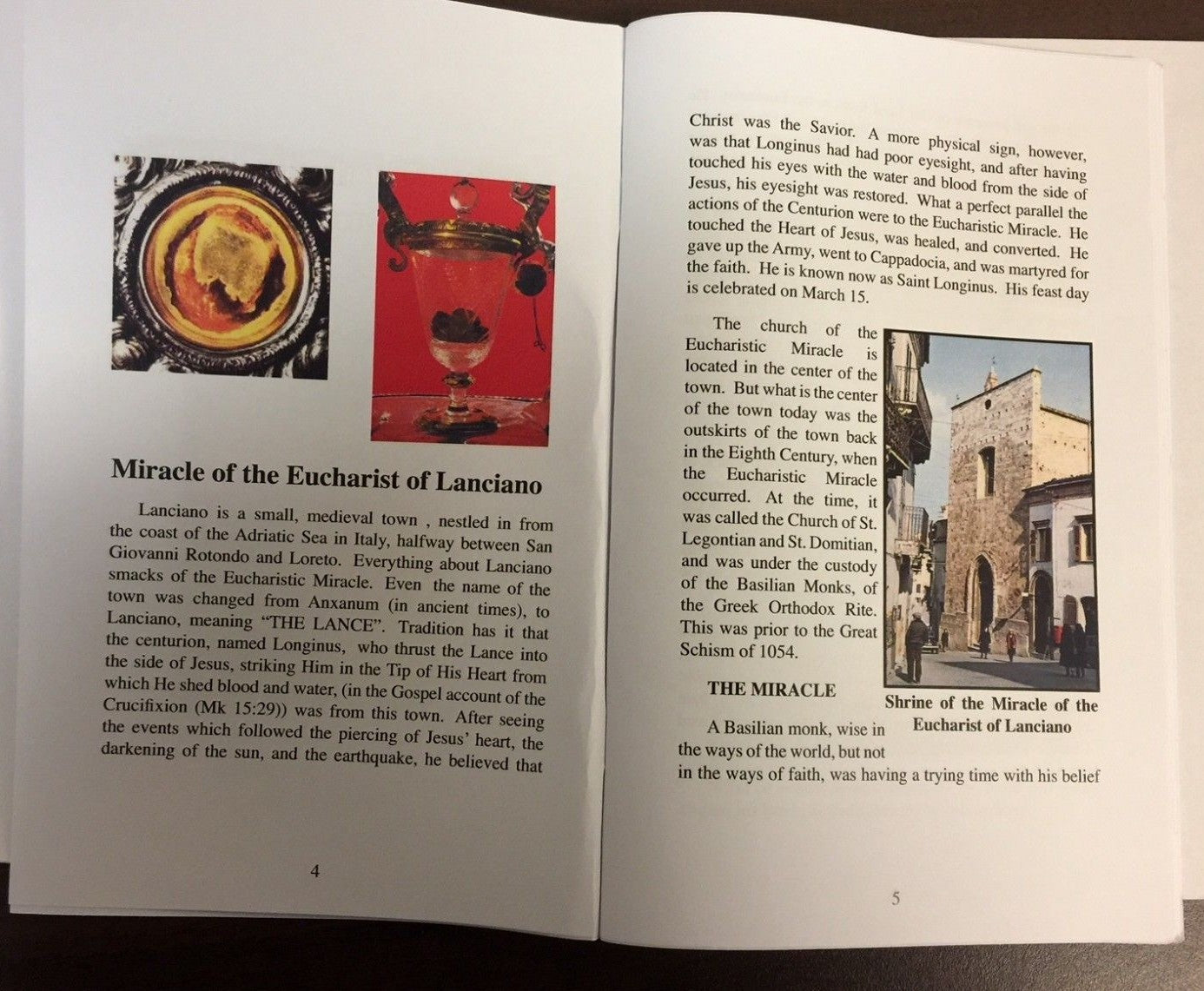 Miracles of the Eucharist/4 Miracles Booklet/pamphlet by Bob & Penny Lord - Journeys of Faith