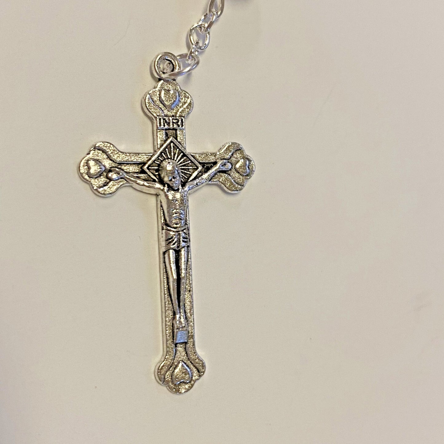 Olive Wood Rosary with Holy Soil , New from Jerusalem #AB-348-R2