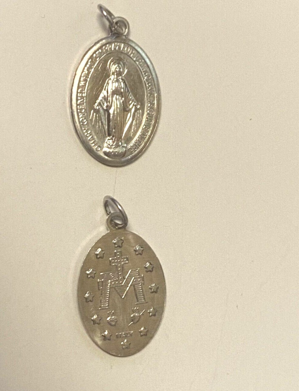 Our Lady of the Miraculous Silver tone Image 1" Medal, New from Italy - Bob and Penny Lord