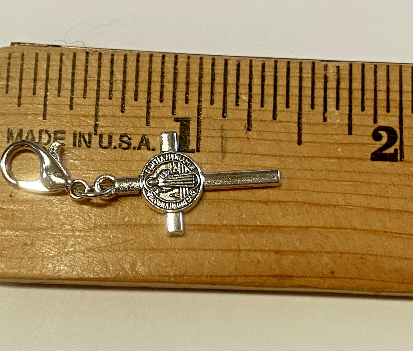 Saint Benedict Silver tone 1.50" Cross Charm, New #AB-024-1 - Journeys of Faith