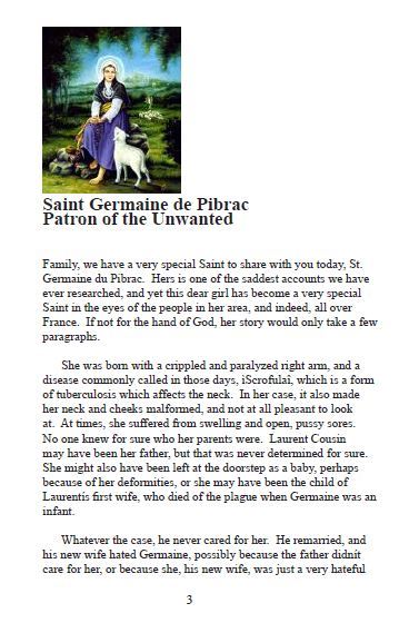 Saint Germaine de Pibrac Mini book/Pamphlet by Bob and Penny Lord, New - Journeys of Faith