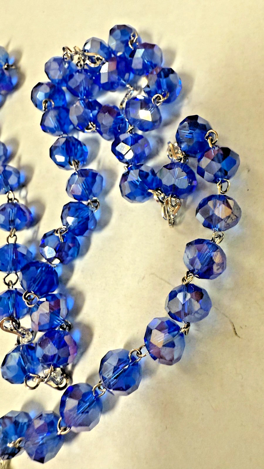 Our Lady of Fatima Iridescent Blue Rosary, New from Colombia #L061 - Journeys of Faith