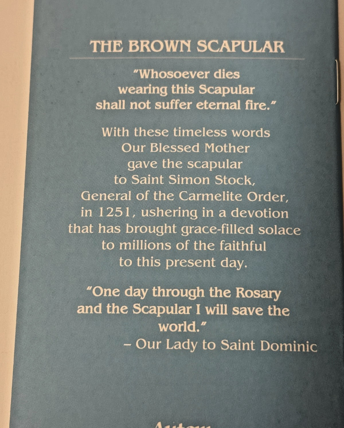 The Brown Scapular Booklet, New #Gftshp-196