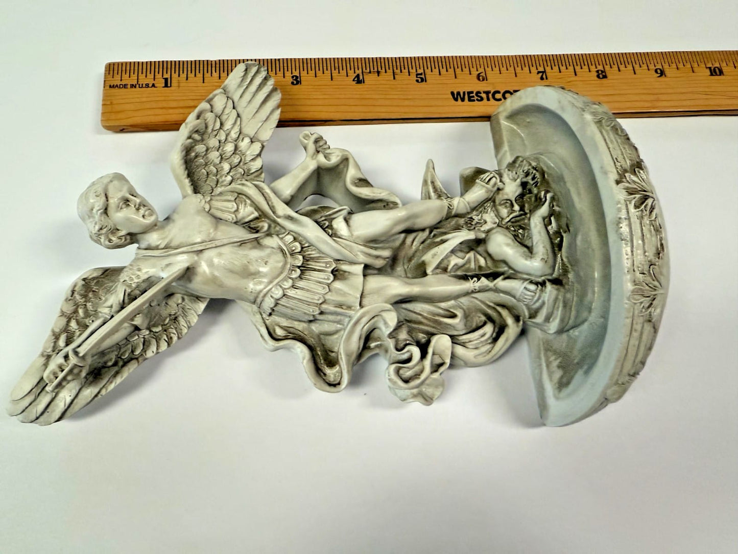 Saint Michael the Archangel 9" Holy Water Font, Stone Finish, New #AB-372-R2 Journeys of Faith Collectibles:Religion & Spirituality:Christianity:Holy Water Fonts