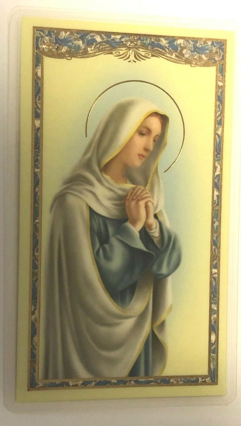 A Nurse's Prayer Card, Laminated with Image of Our Lady in Prayer, new - Bob and Penny Lord Journeys of Faith