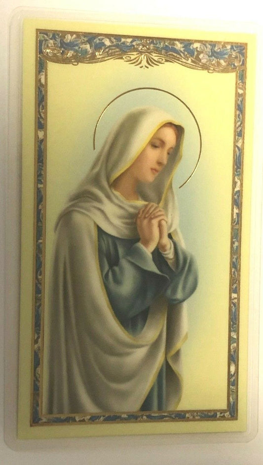 A Nurse's Prayer Card, Laminated with Image of Our Lady in Prayer, new - Bob and Penny Lord Journeys of Faith