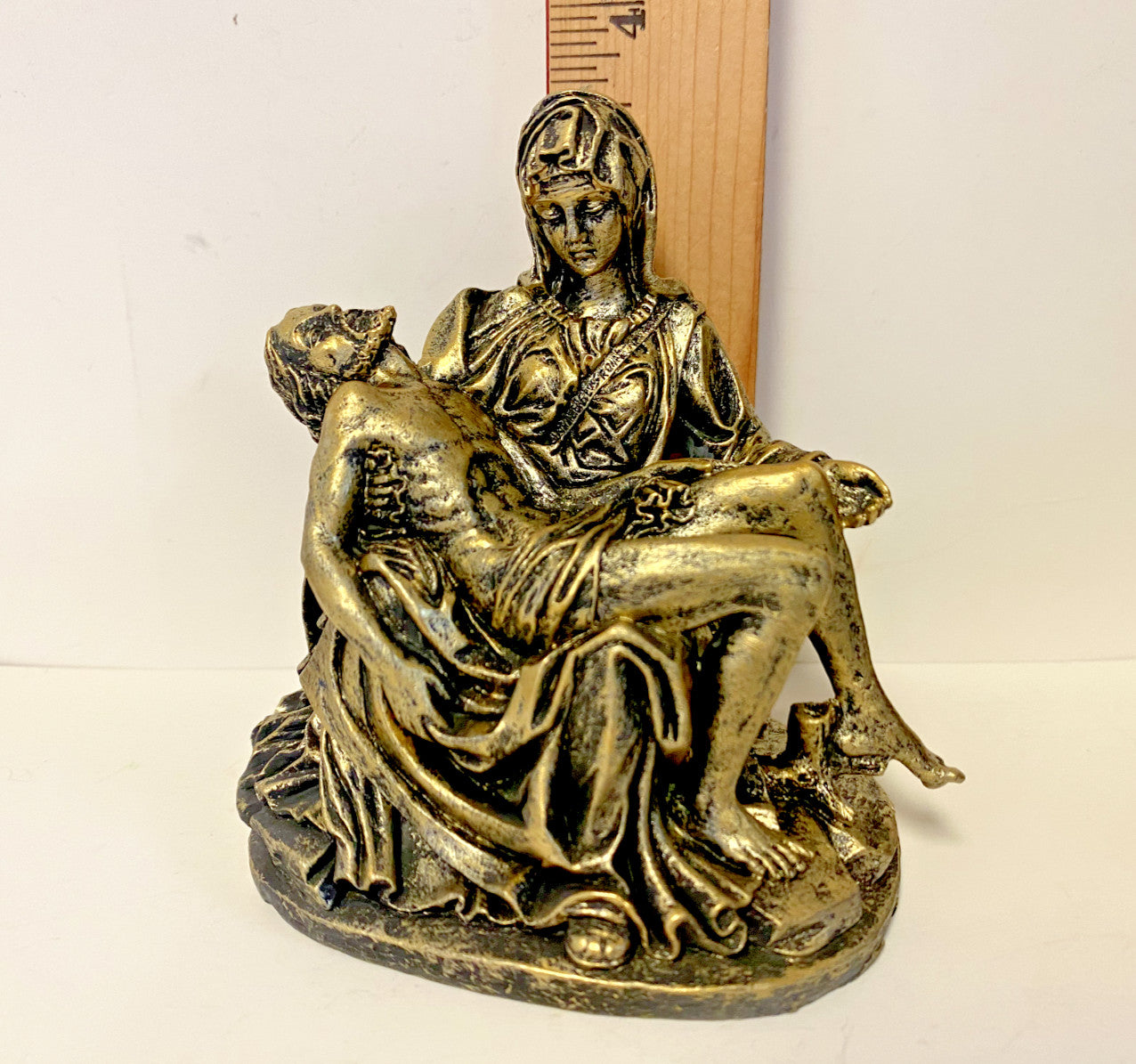 Pieta Bronze Finish Statue, 3,50" New AB-157