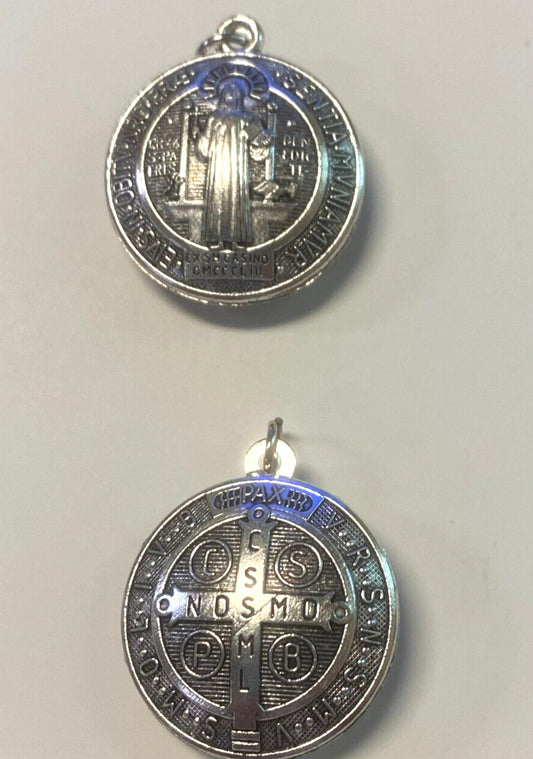 Saint Benedict Silver Tone Medal,  New #9 - Journeys of Faith