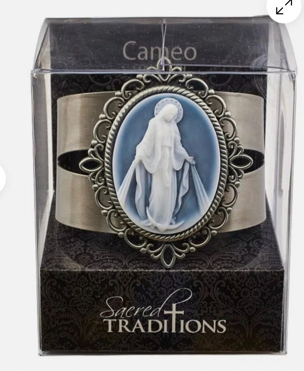 Our Lady of Grace Cameo Bangle Bracelet, New #AB-256-R2 - Journeys of Faith
