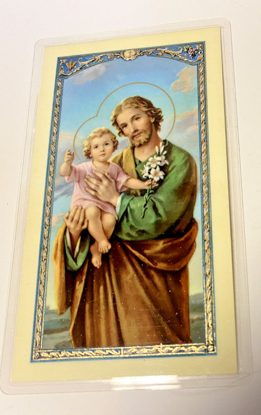 Saint Joseph Laminated Prayer Card, New - Journeys of Faith