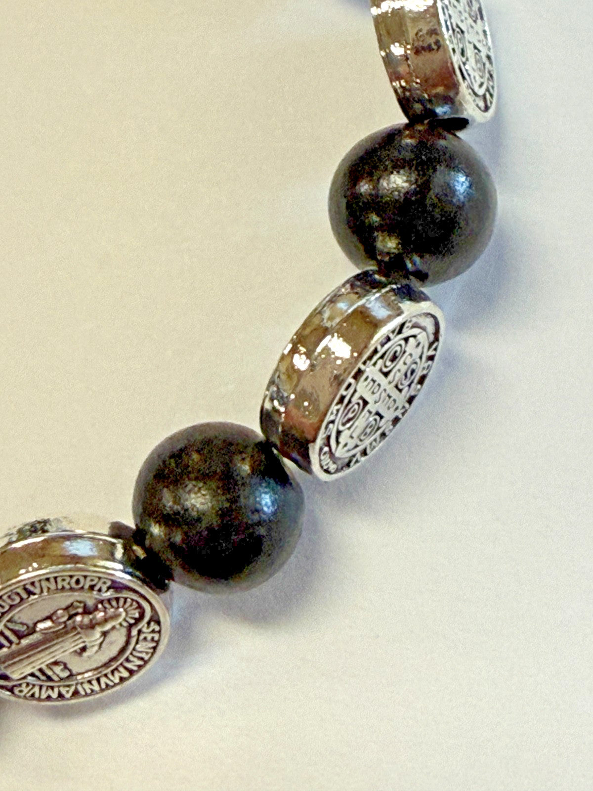 Saint Benedict Black Rosary Bracelet, New #AB-276-R2 - Journeys of Faith