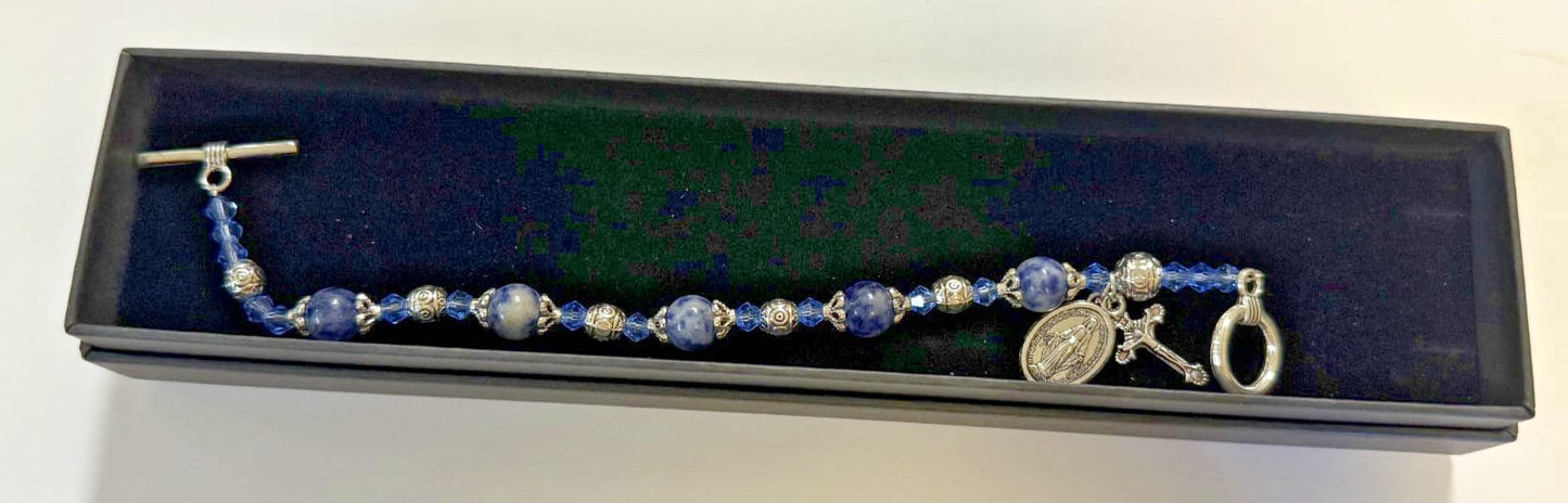 MIraculous Medal Cielo (Blue) Madonna del Parto Bracelet, New #AB-070-4 Journeys of Faith Collectibles:Religion & Spirituality:Christianity:Jewelry