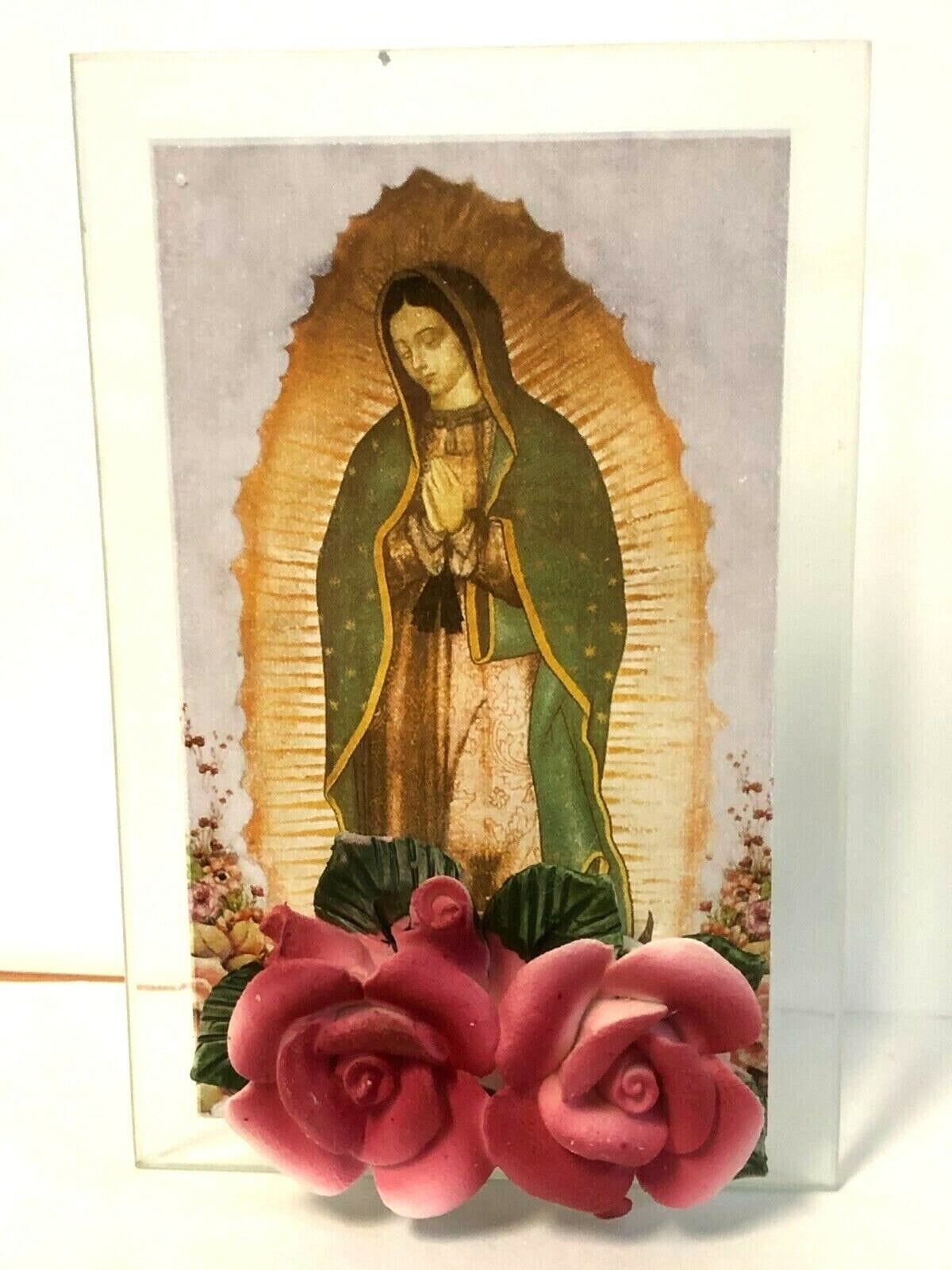 Our Lady of Guadalupe Votive Glass Holder 4.75", New - Bob and Penny Lord Journeys of Faith