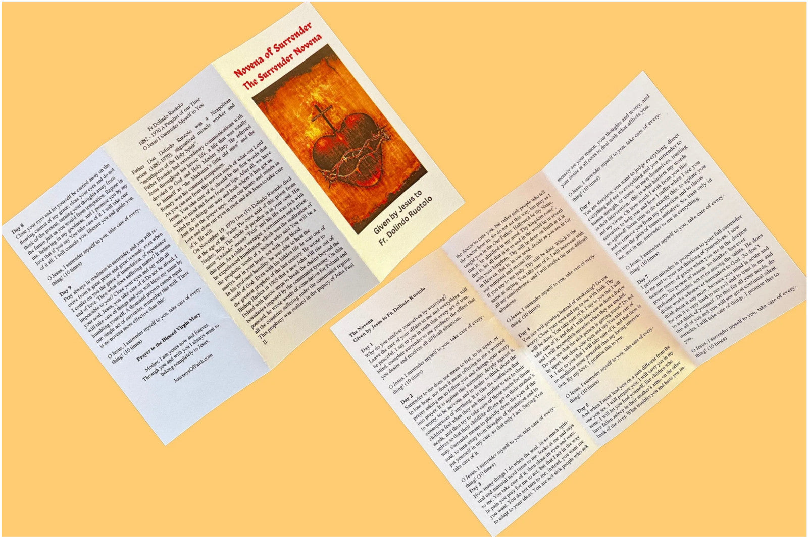 Surrender Novena to the Will of God Trifold Holy Card Packages - Journeys of Faith