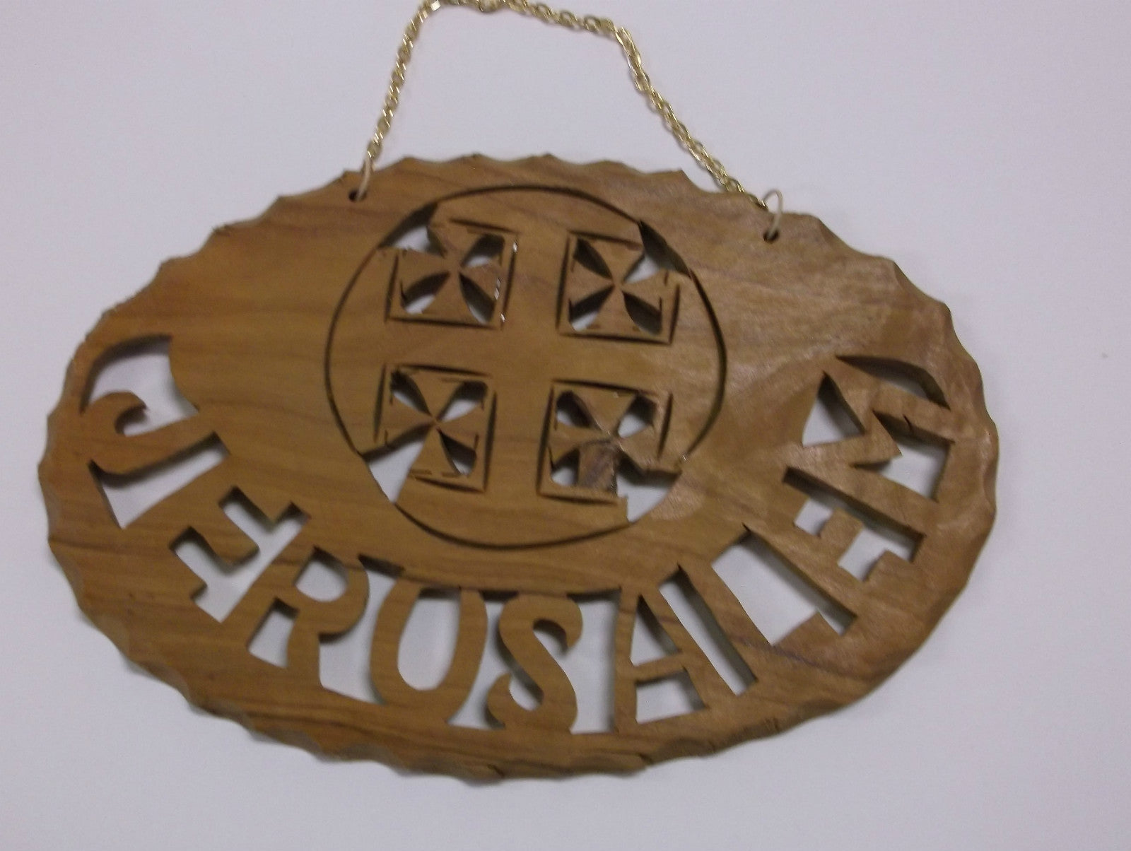 Jerusalem Wall Sign Carved in  Olive Wood, from Holy Land,New - Journeys of Faith