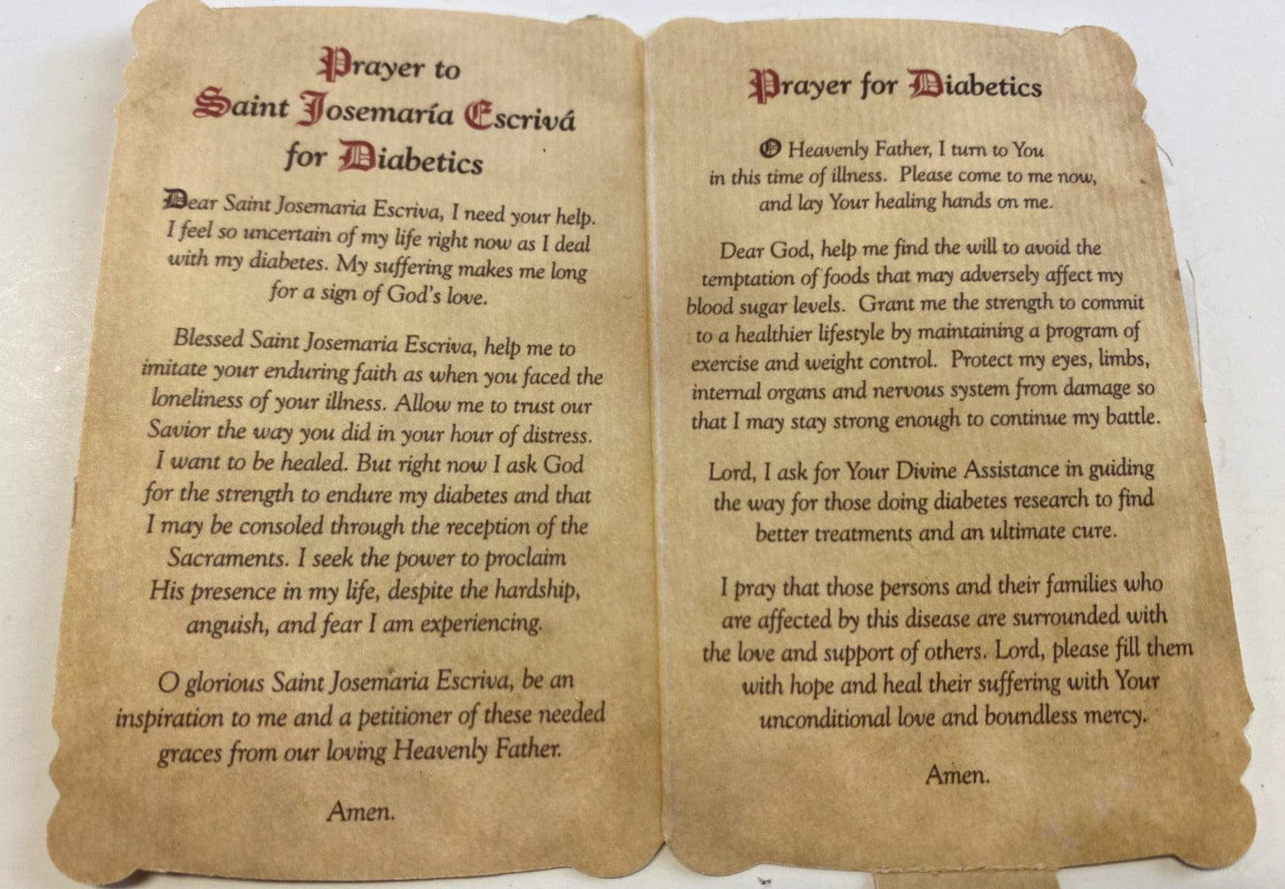 Saint Josemaria Escriva Prayer folder + Medal, New - Bob and Penny Lord Journeys of Faith