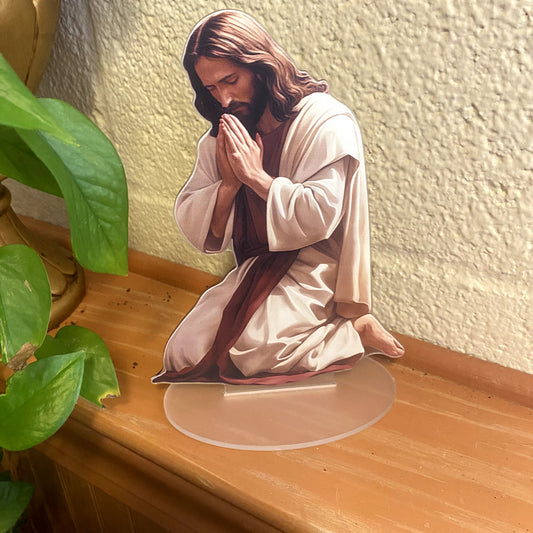 Kneeling Jesus Praying,  2D Flat Acrylic Image, New, #ALM-019-R2 - Journeys of Faith