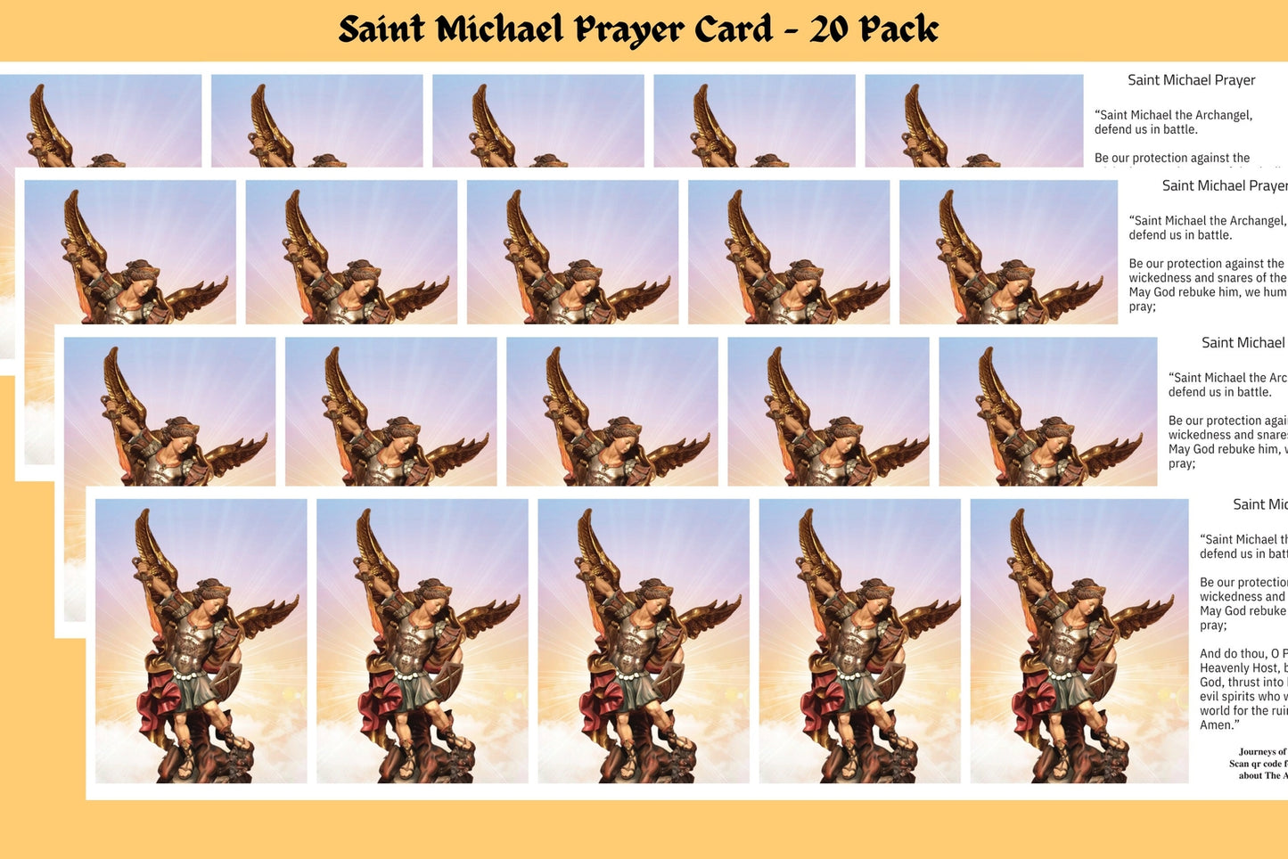 Saint Michael Prayer Card - Journeys of Faith
