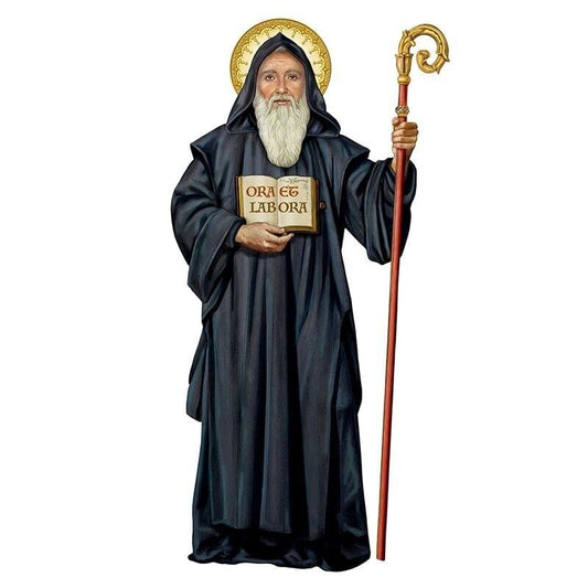 Saint Benedict  3' Wall Plaque, New - Bob and Penny Lord Journeys of Faith