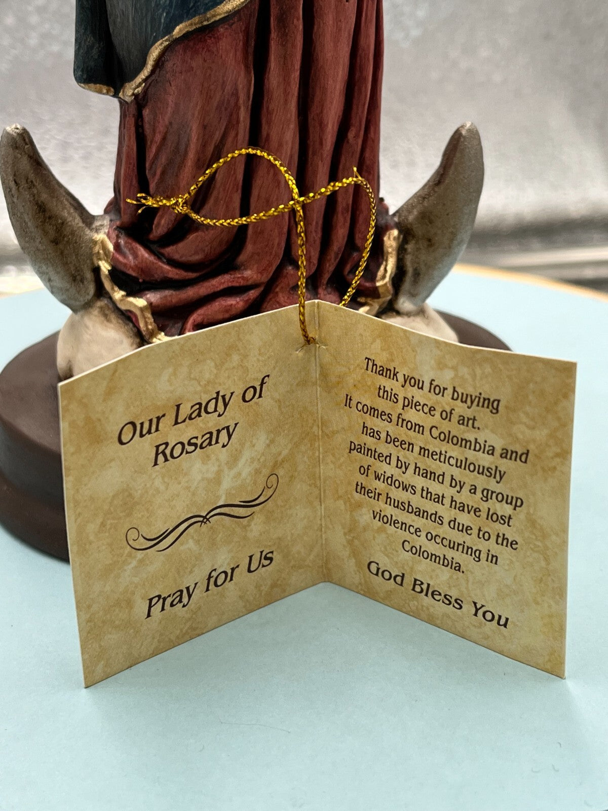 Our Lady of the Rosary Statue, 8.5" New