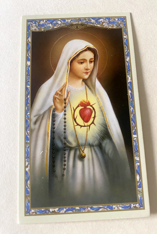 Immaculate Heart of Mary Prayer Card, New #2 - Journeys of Faith