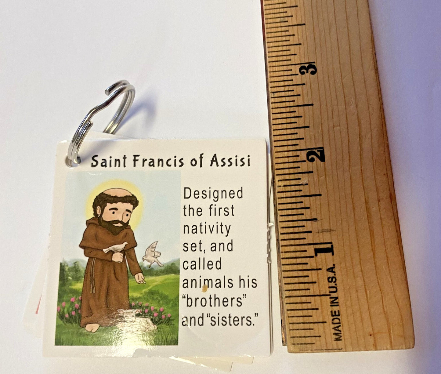 Saints Punch Out cards 2" x 2" on Keychain Ring for Children, New #AB-320-R2 - Journeys of Faith