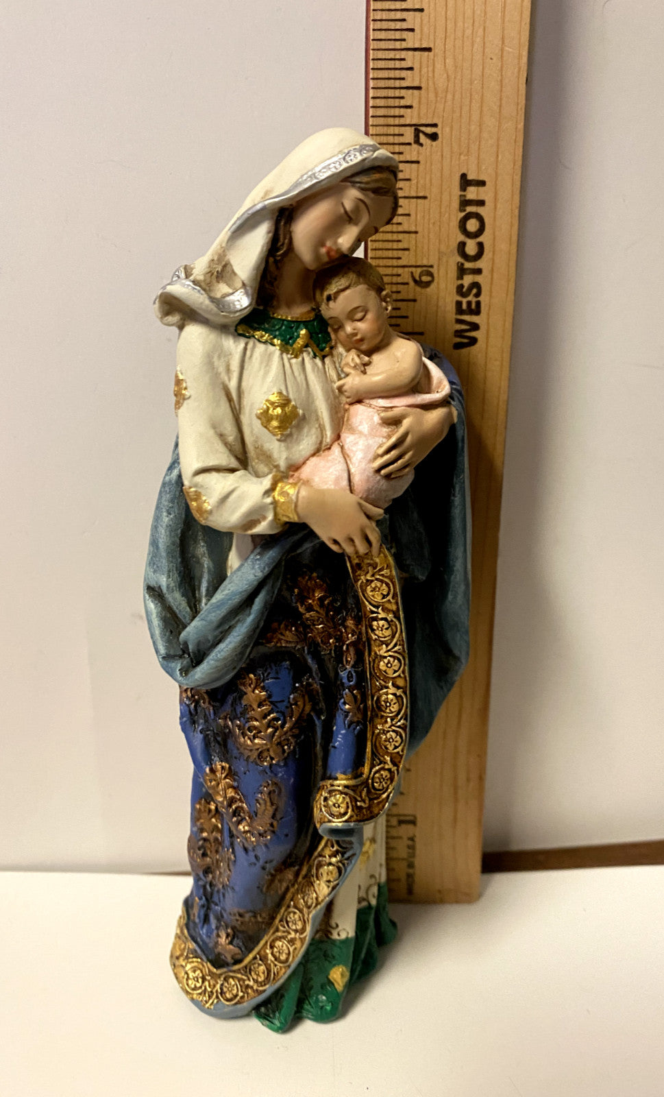 Adoring Blessed Mother & Child Jesus 7 1/8" Statue, New #AB-01